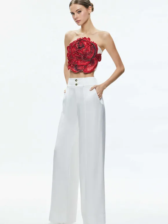 Randie Floral Applique Crop Top | Alice and Olivia New