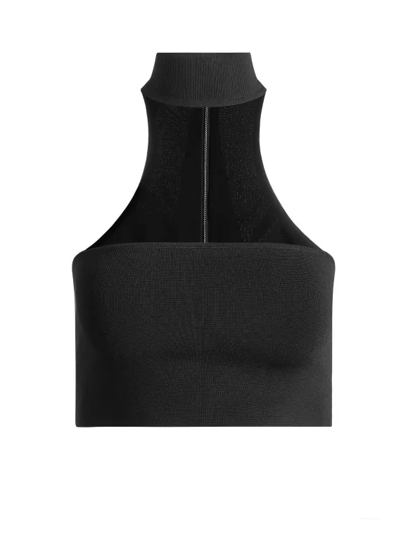 Raya Mock Neck Racerback Cropped Pullover | Alice and Olivia Cheap