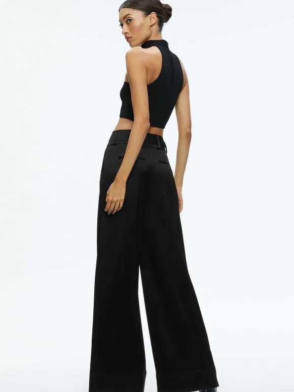 Raya Mock Neck Racerback Cropped Pullover | Alice and Olivia Cheap