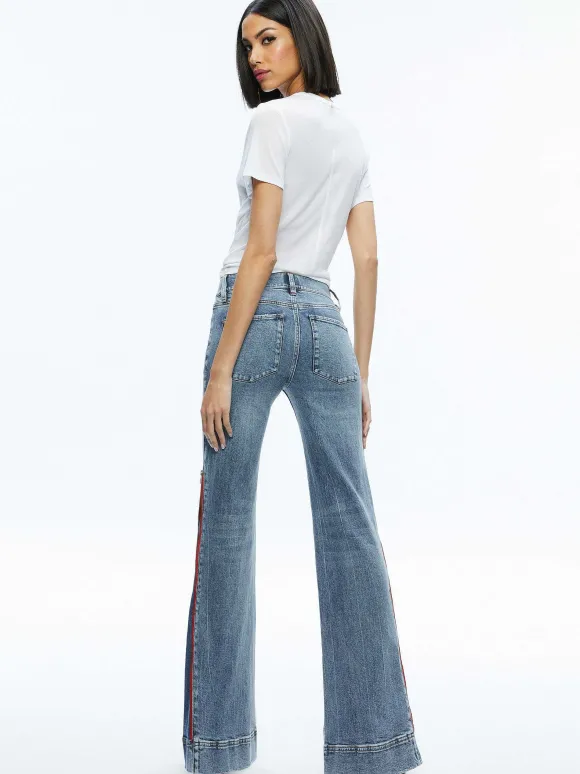 Rey Side Zipper Wide Leg Jean | Alice and Olivia Online