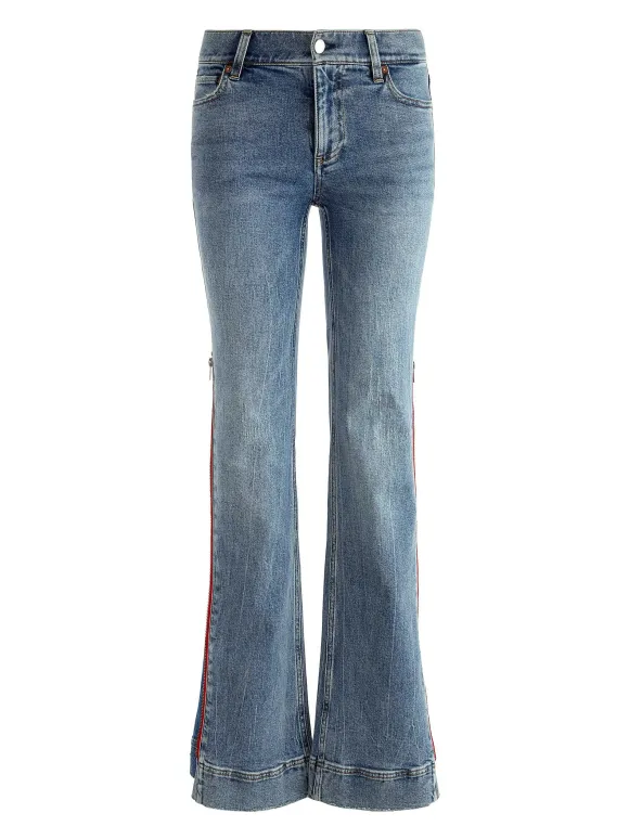 Rey Side Zipper Wide Leg Jean | Alice and Olivia Online