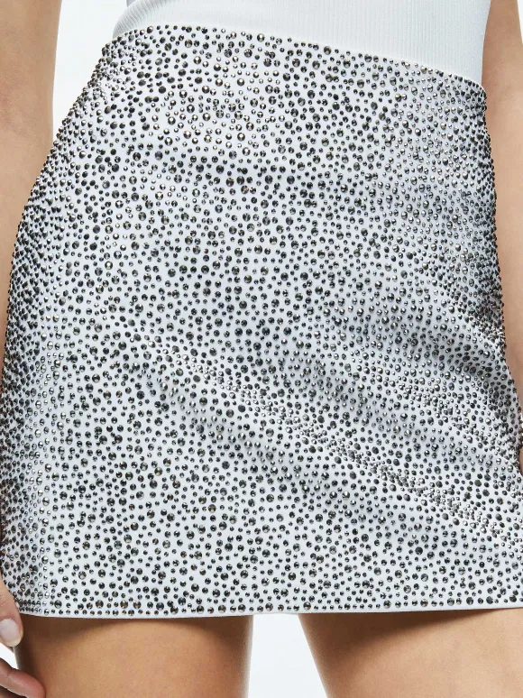 Riley Embellished Clean Waist A-Line Skirt | Alice and Olivia Shop