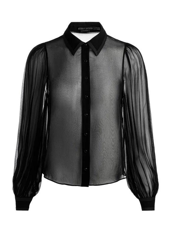 Roanne Sheer Blouse | Alice and Olivia Fashion