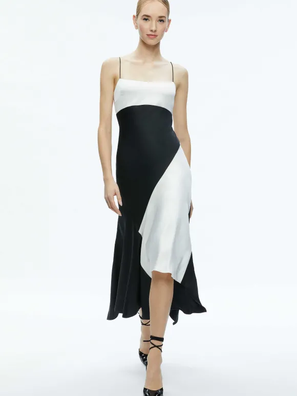 Rosa Asymmetrical Slip Dress | Alice and Olivia Store