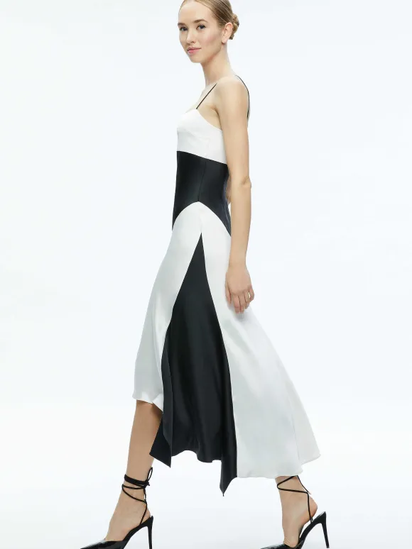 Rosa Asymmetrical Slip Dress | Alice and Olivia Store