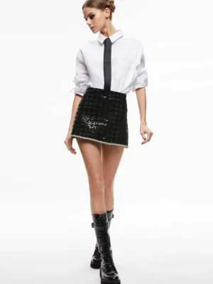 Rubi Sequin Tweed Mini Skirt | Alice and Olivia Sale