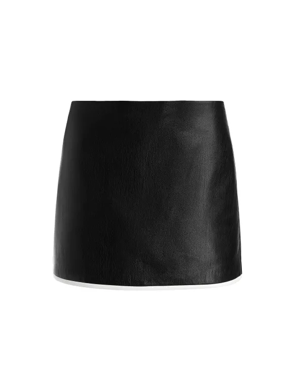 Rubi Vegan Leather Mini Skirt | Alice and Olivia New