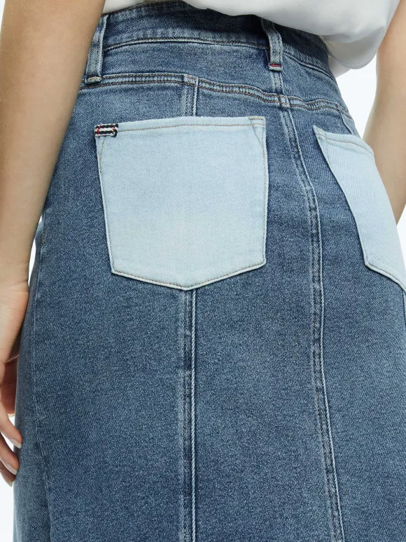 Rye Denim Two Tone Maxi Skirt | Alice and Olivia Discount