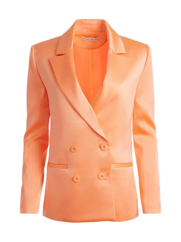 Santos Double Breasted Boyfriend Blazer | Alice and Olivia Outlet