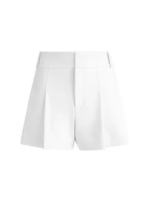 Scarlet High Rise Vegan Leather Flutter Shorts | Alice and Olivia Flash Sale