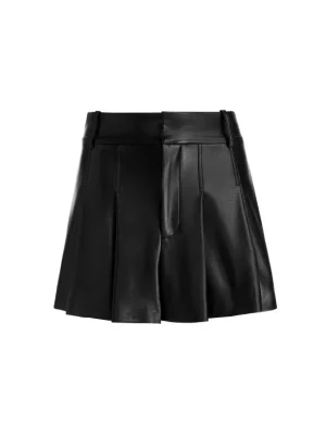 Scarlet High Rise Vegan Leather Flutter Shorts | Alice and Olivia Outlet