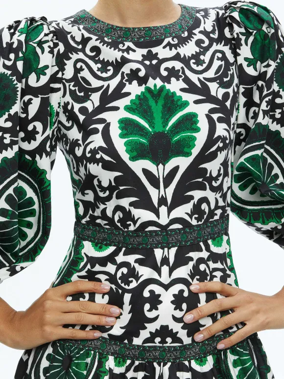Shayla Pleated Sleeve Tiered Dress | Alice and Olivia Discount