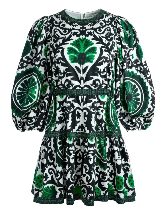 Shayla Pleated Sleeve Tiered Dress | Alice and Olivia Discount