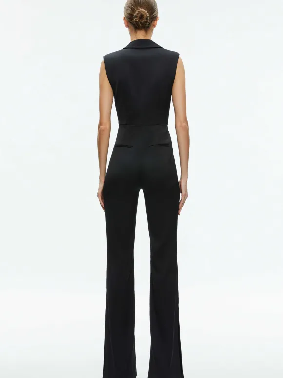 Shoshanna Sleeveless Tuxedo Jumpsuit | Alice and Olivia Discount