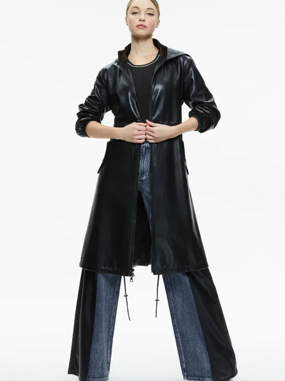 Simson Vegan Leather Windbreaker | Alice and Olivia Fashion