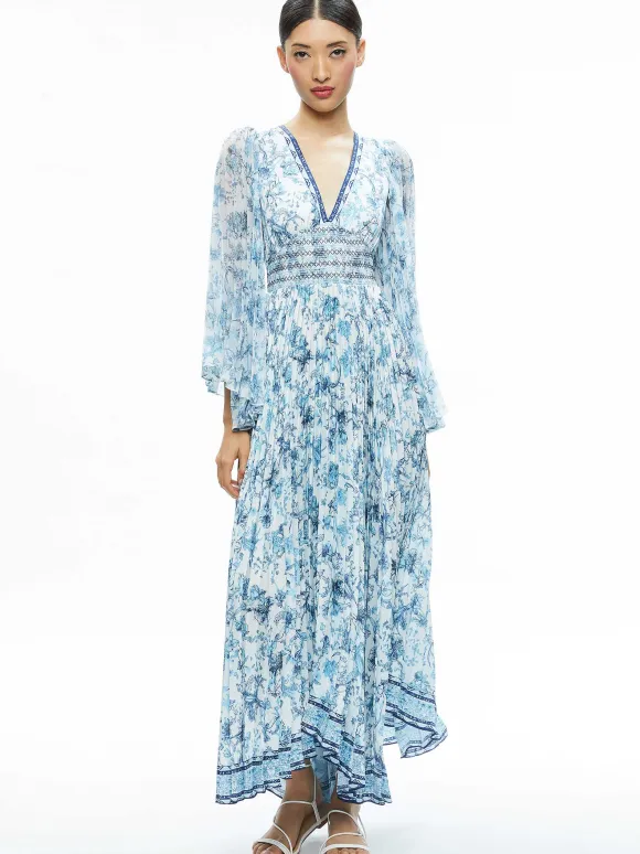 Sion Sunburst Pleated Maxi Dress | Alice and Olivia Best