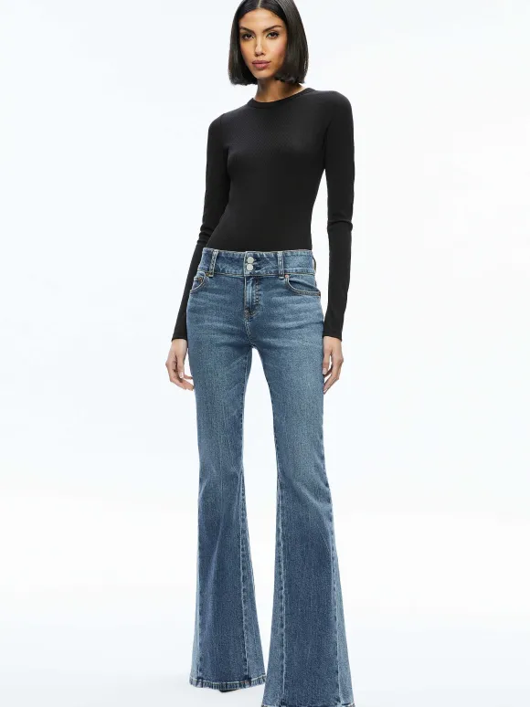 Stacey Godet Bell Flare Jean | Alice and Olivia Sale