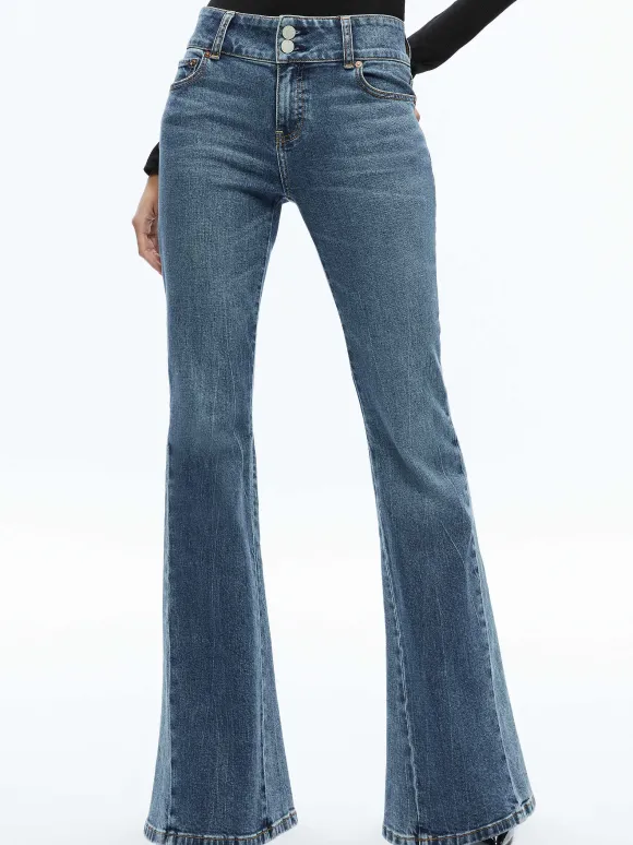 Stacey Godet Bell Flare Jean | Alice and Olivia Sale