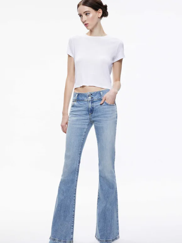 Stacey Low Rise Bell Bottom Jean | Alice and Olivia Sale
