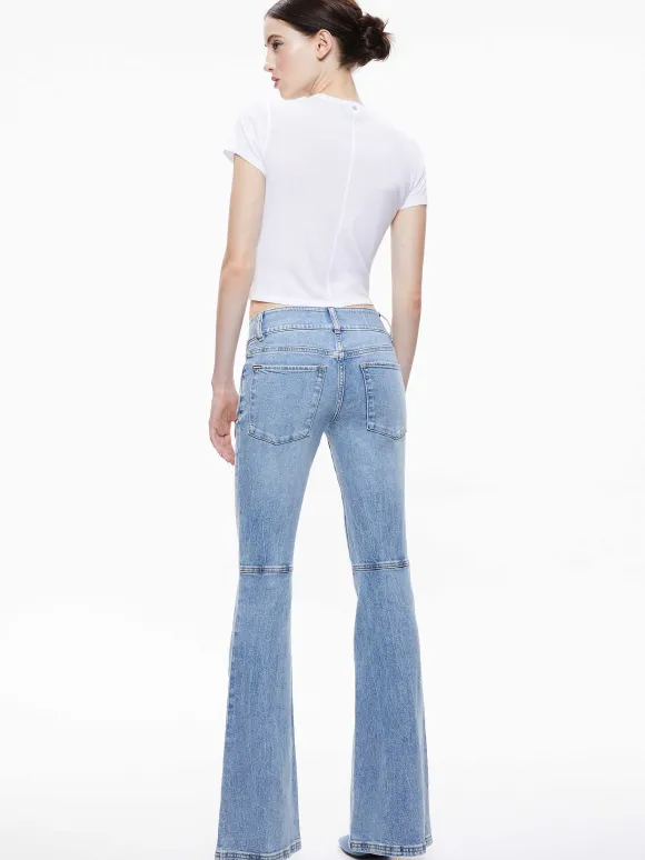 Stacey Low Rise Bell Bottom Jean | Alice and Olivia Sale