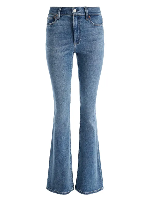 Stacey Mid Rise Bell Jean | Alice and Olivia Sale