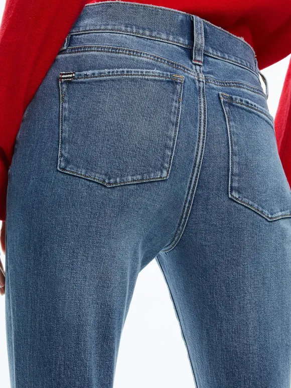 Stacey Mid Rise Bell Jean | Alice and Olivia Sale