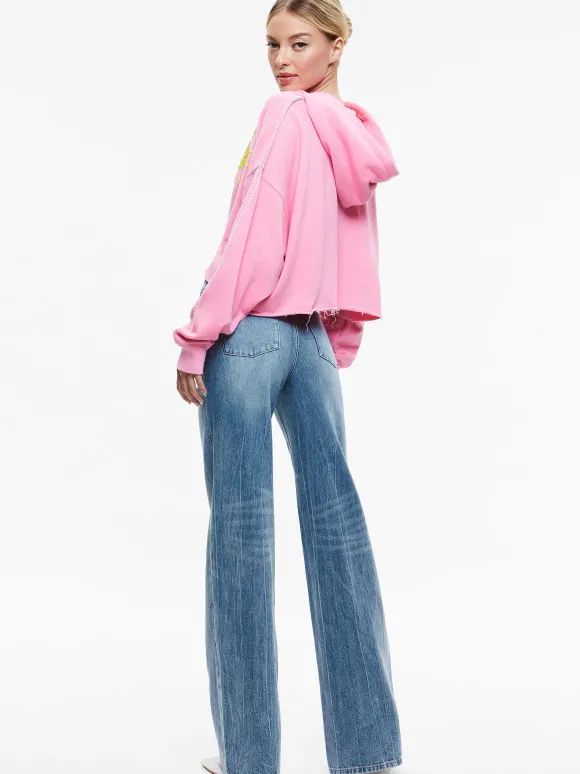 Sunny Boxy Cropped Hoodie | Alice and Olivia Shop