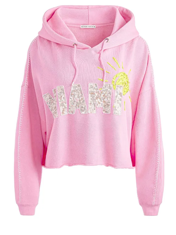 Sunny Boxy Cropped Hoodie | Alice and Olivia Shop