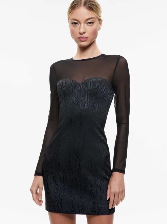 Takako Mesh Crew Neck Mini Dress | Alice and Olivia Cheap