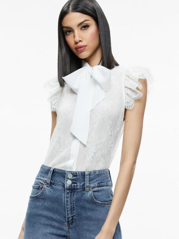 Talulah Ruffled Lace Blouse | Alice and Olivia Best Sale