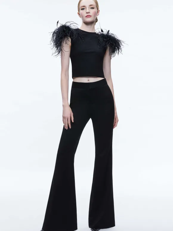 Tamica Feather Detail Top | Alice and Olivia Hot