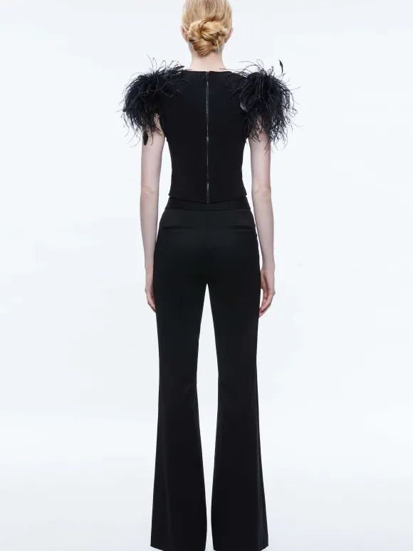 Tamica Feather Detail Top | Alice and Olivia Hot