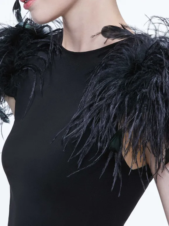 Tamica Feather Detail Top | Alice and Olivia Hot