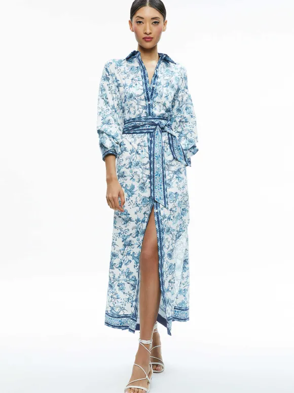 Tanika Button Down Maxi Dress | Alice and Olivia Store