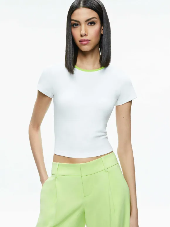 Tashia Ringer Baby Tee | Alice and Olivia Clearance