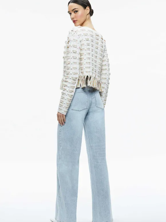 Tawna Ribbon Cardigan | Alice and Olivia Sale