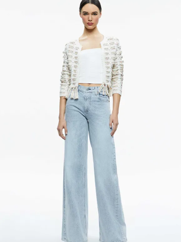 Tawna Ribbon Cardigan | Alice and Olivia Sale