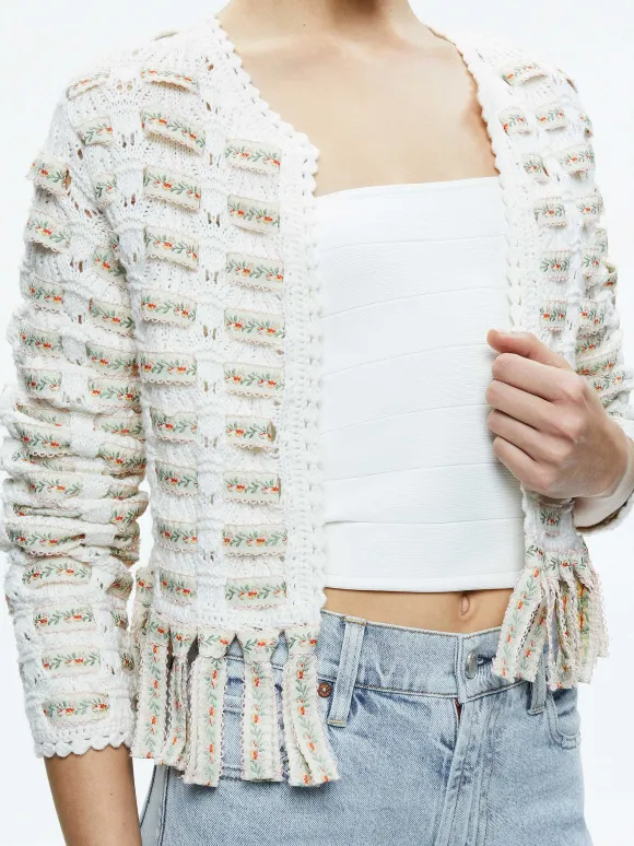 Tawna Ribbon Cardigan | Alice and Olivia Sale