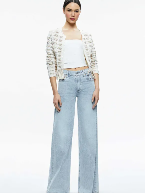 Tawna Ribbon Cardigan | Alice and Olivia Sale