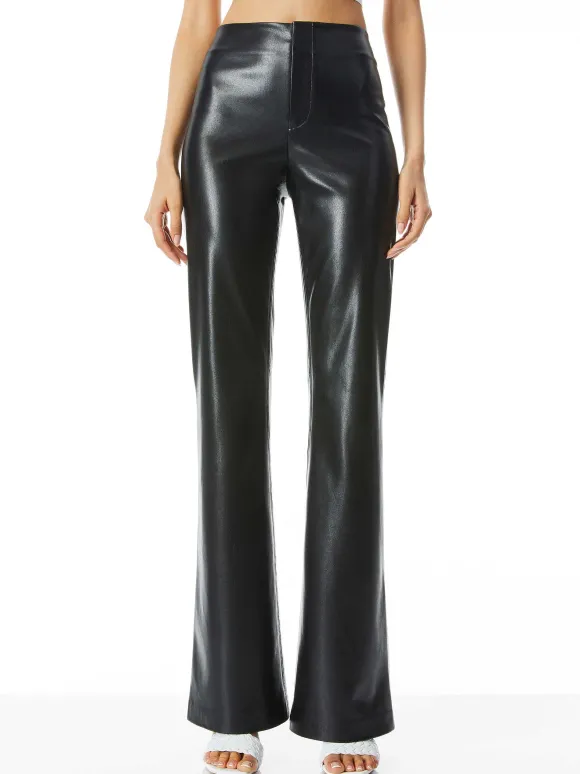 Teeny Vegan Leather Flare Pant | Alice and Olivia Fashion