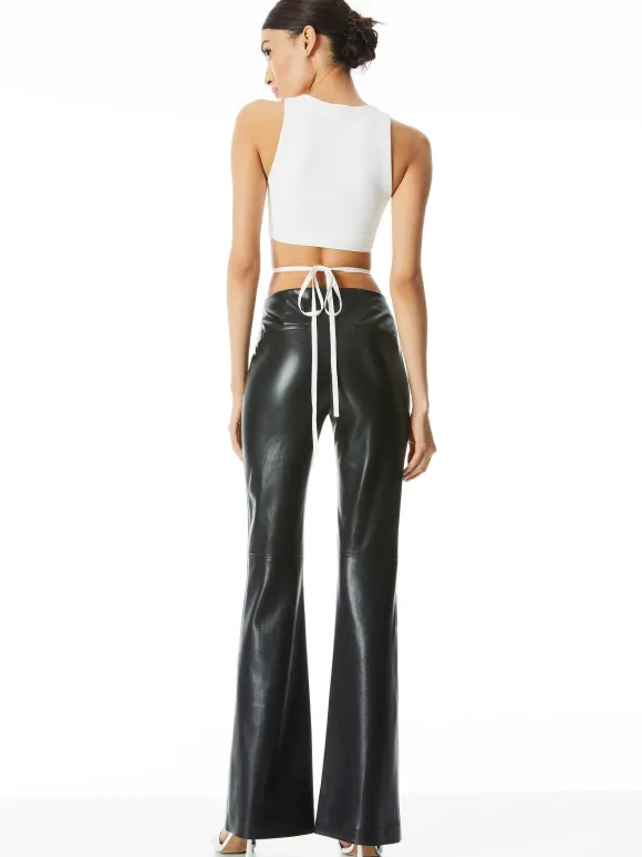 Teeny Vegan Leather Flare Pant | Alice and Olivia Fashion