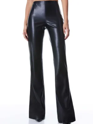 Teeny Vegan Leather Side Slit Pant | Alice and Olivia Best Sale