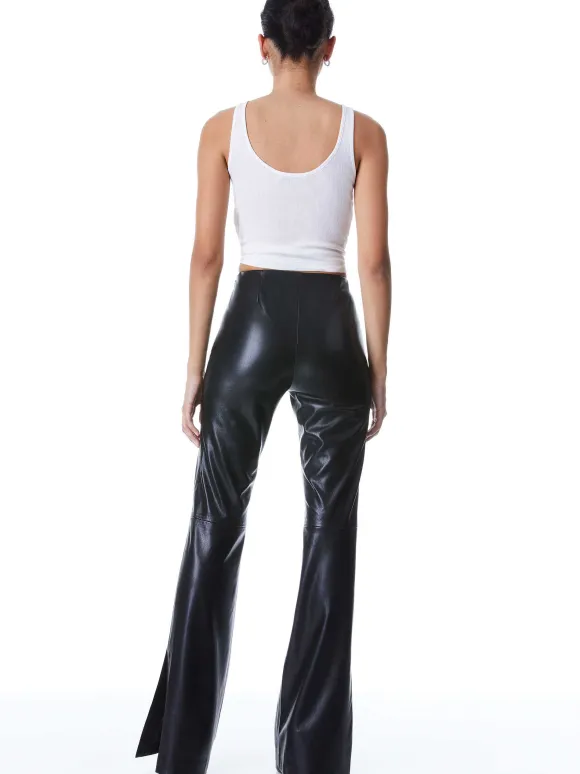 Teeny Vegan Leather Side Slit Pant | Alice and Olivia Best Sale