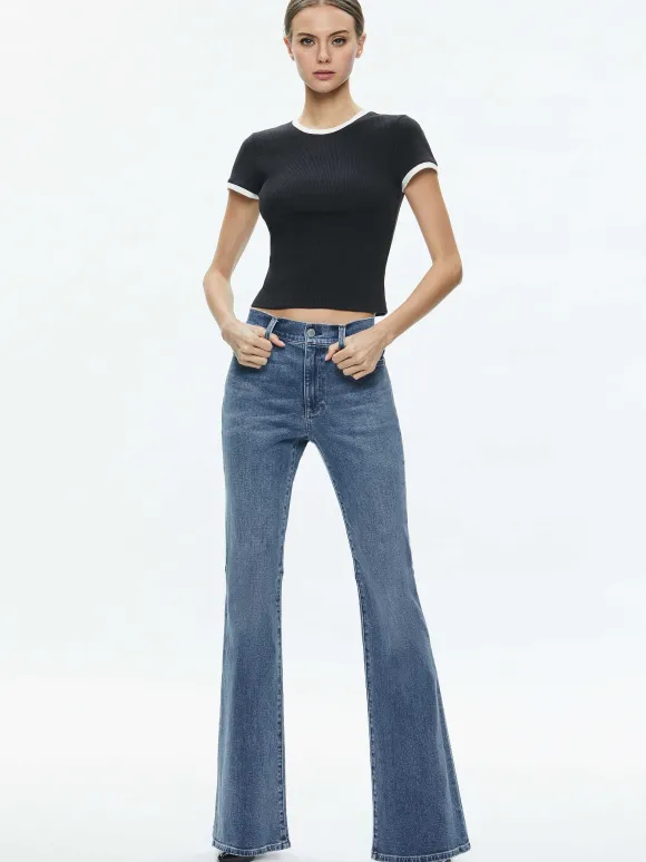 Tess Ribbed Baby Tee | Alice and Olivia New