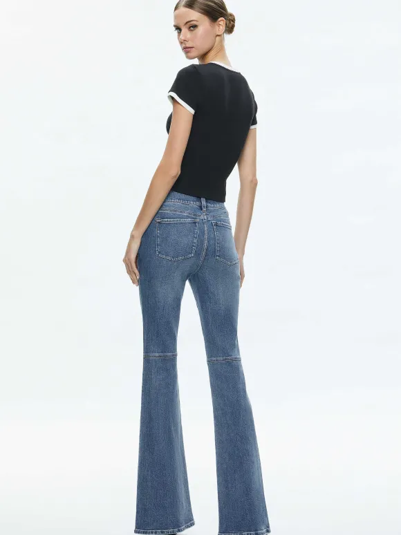 Tess Ribbed Baby Tee | Alice and Olivia New