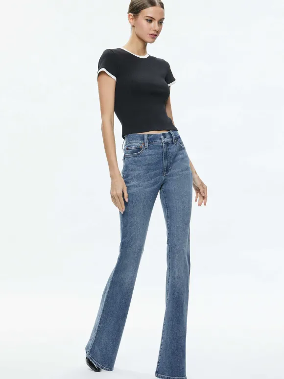 Tess Ribbed Baby Tee | Alice and Olivia New