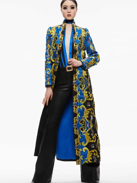 Thomas Embroidered Maxi Coat | Alice and Olivia Outlet