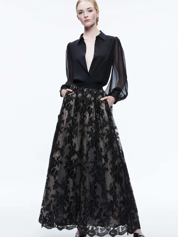 Tina Embellished Gown Skirt | Alice and Olivia Discount