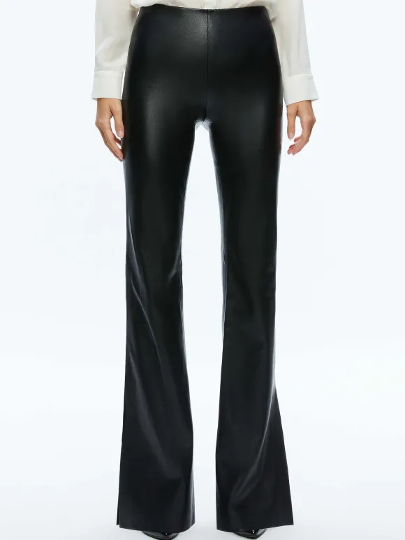 Tina Vegan Leather Split Hem Pant | Alice and Olivia Clearance