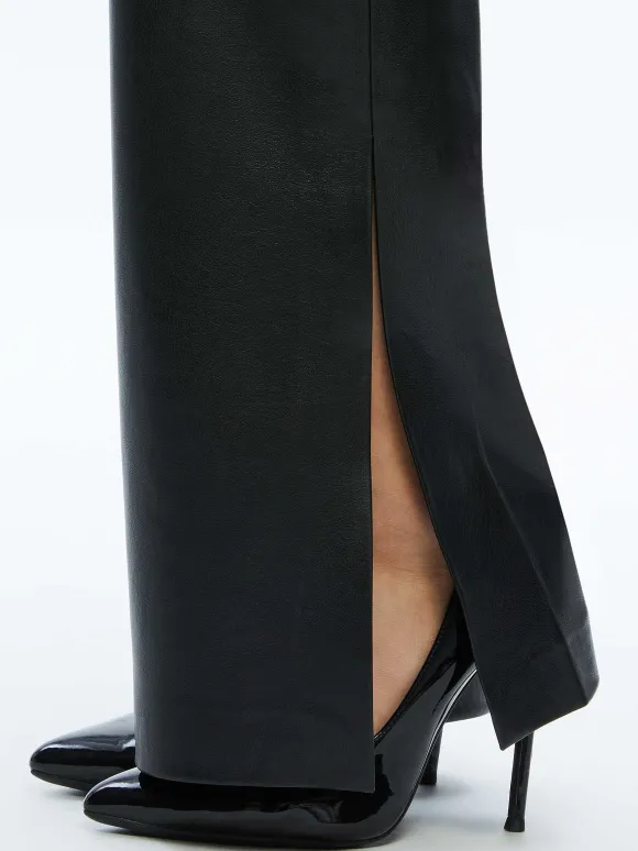 Tina Vegan Leather Split Hem Pant | Alice and Olivia Clearance